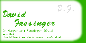 david fassinger business card